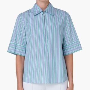 Akris Punto Striped Poplin Top